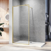 Душевая перегородка Veconi Korato KR-81G, 900x2000, брашированное золото, стекло прозрачное Ника