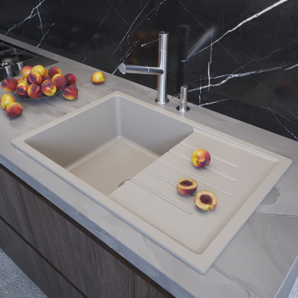 Мойка ML-GM19 с крылом, белая (331), 750*500*200мм