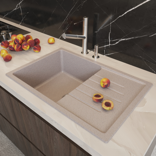 Мойка ML-GM19 с крылом, песочная (302), 750*500*200мм