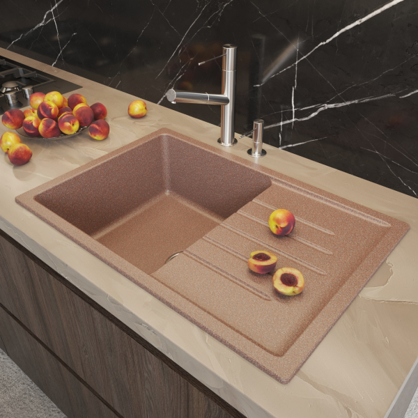 Мойка ML-GM19 с крылом, терракотовая (307), 750*500*200мм