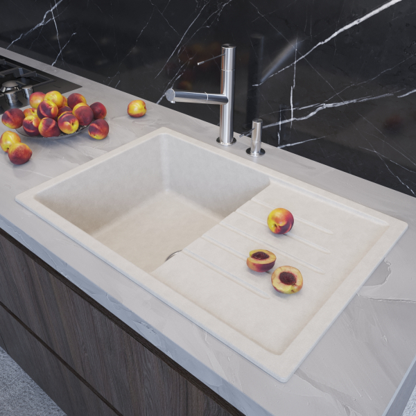 Мойка ML-GM19 с крылом, ультра-белая (341), 750*500*200мм