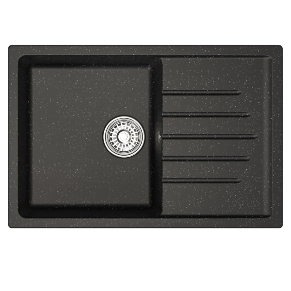 Мойка ML-GM19 с крылом, черная (308),  750*500*200мм