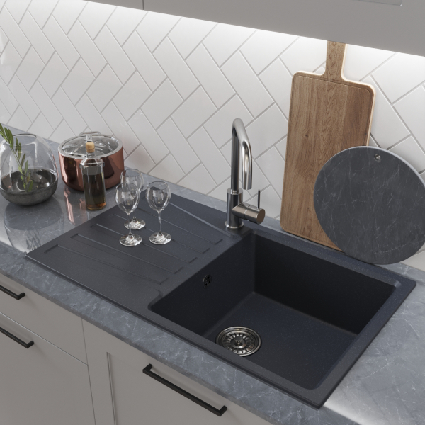 Мойка ML-GM20 с крылом, антрацит (343), 830*480*190мм