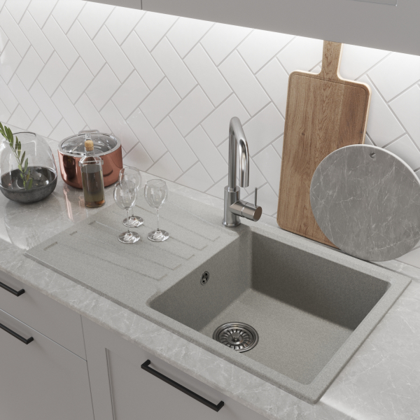 Мойка ML-GM20 с крылом, серая (310), 830*480*190мм