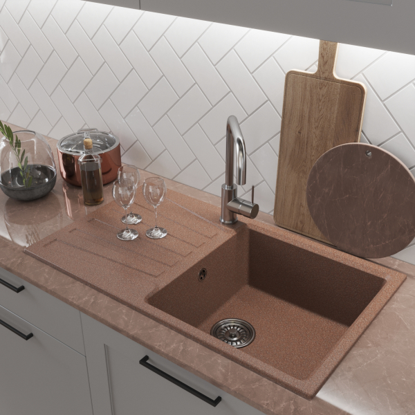 Мойка ML-GM20 с крылом, терракотовая (307), 830*480*190мм