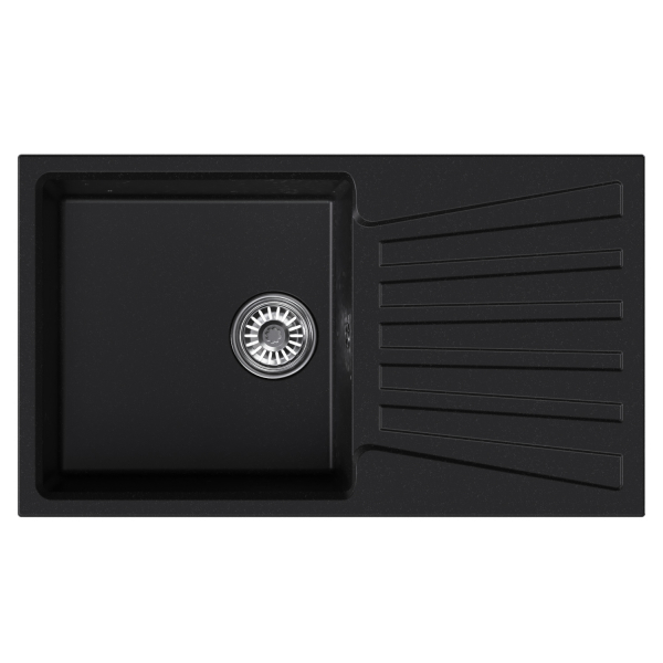 Мойка ML-GM20 с крылом, ультра-черная (344), 830*480*190мм