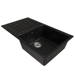 Мойка ML-GM20 с крылом, черная (308), 830*480*190мм Ника