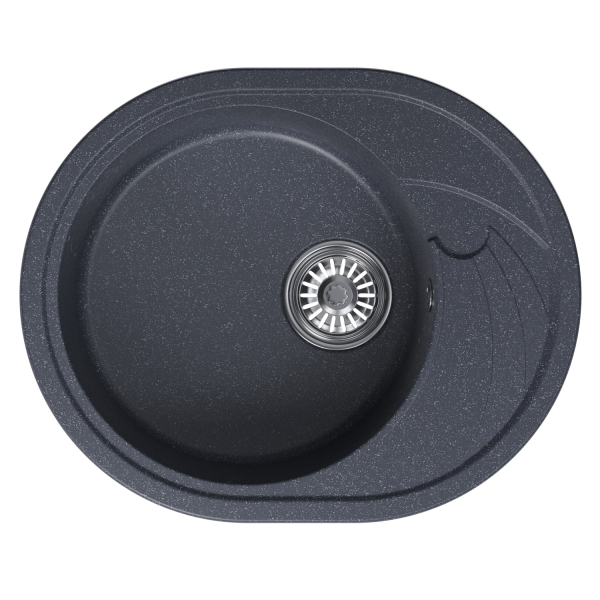 Мойка ML-GM17 овальная с крылом, антрацит (343) 580*470*180мм