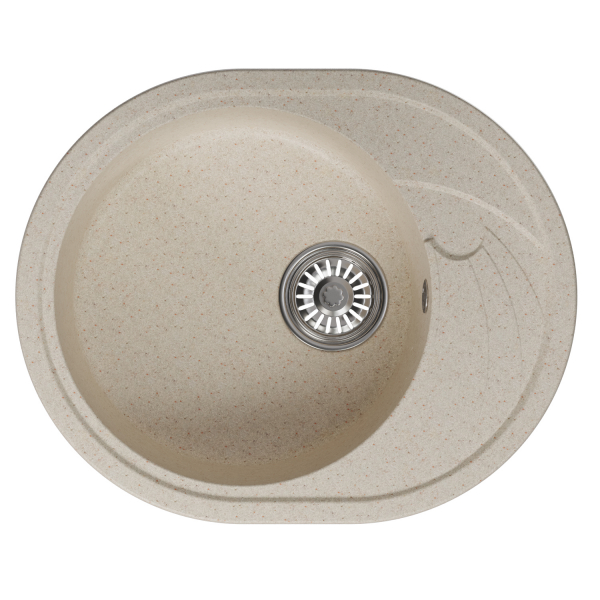 Мойка ML-GM17 овальная с крылом, бежевая (328), 580*470*180мм