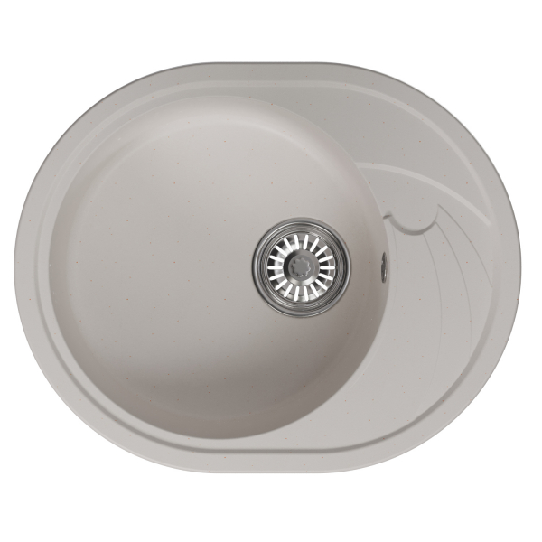 Мойка ML-GM17 овальная с крылом, белая (331), 580*470*180мм