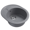 Мойка ML-GM17 овальная с крылом, графит (342), 580*470*180мм Ника