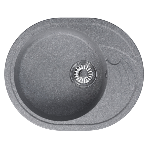 Мойка ML-GM17 овальная с крылом, графит (342), 580*470*180мм