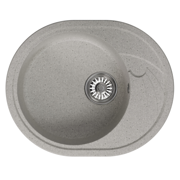 Мойка ML-GM17 овальная с крылом, серая (310), 580*470*180мм