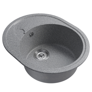 Мойка ML-GM17 овальная с крылом, темно-серая (309), 580*470*180мм Ника