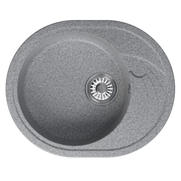 Мойка ML-GM17 овальная с крылом, темно-серая (309), 580*470*180мм