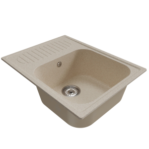 Мойка ML-GM18 с крылом, бежевая (328), 640*490*190мм Ника