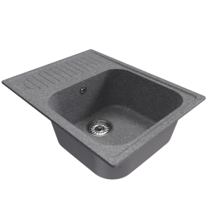 Мойка ML-GM18 с крылом, графит (342), 640*490*190мм Ника