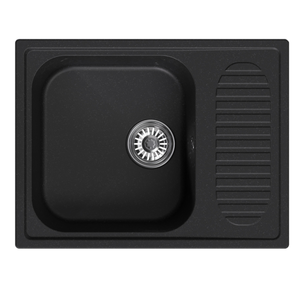 Мойка ML-GM18 с крылом, ультра-черная (344), 640*490*190мм