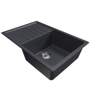 Мойка ML-GM19 с крылом, антрацит  (343),  750*500*200мм Ника