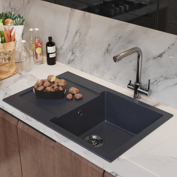 Мойка ML-GM31 с крылом, антрацит (343), 770*500*190мм