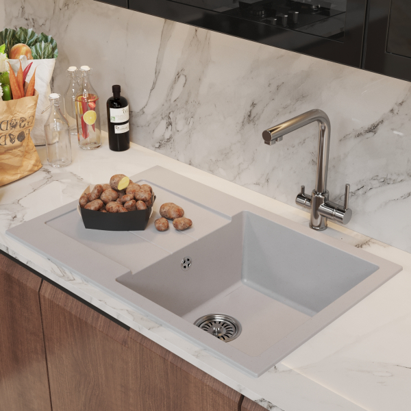 Мойка ML-GM31 с крылом, белая (331), 770*500*190мм