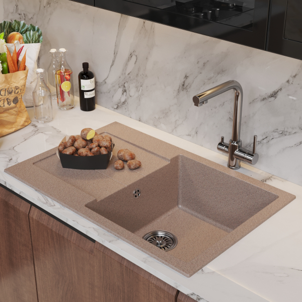 Мойка ML-GM31 с крылом, песочная (302), 770*500*190мм