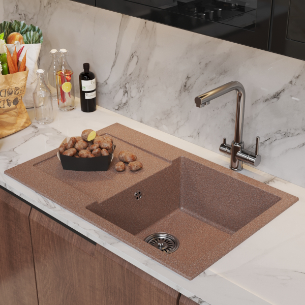 Мойка ML-GM31 с крылом, терракотовая (307), 770*500*190мм