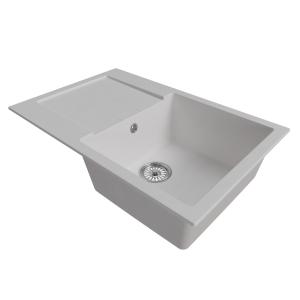 Мойка ML-GM31 с крылом, ультра-белая (341), 770*500*190мм Ника