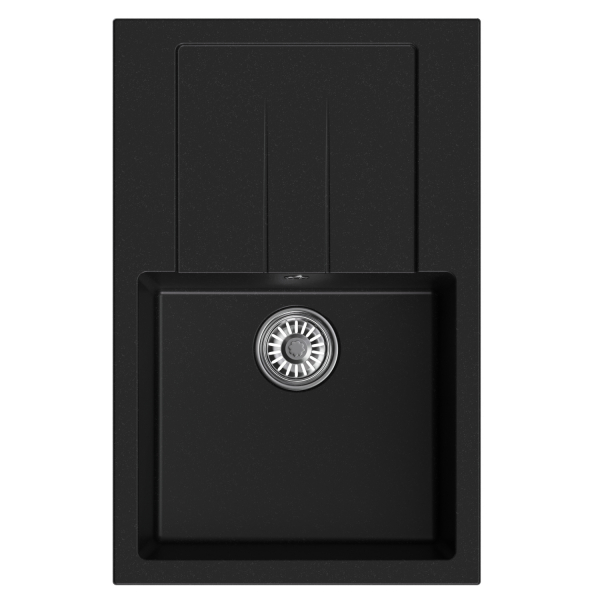 Мойка ML-GM31 с крылом, ультра-черная (344), 770*500*190мм