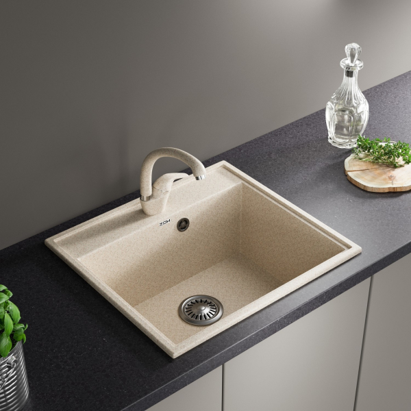 Мойка ZX-GM 09 бежевая  510*570*200 мм