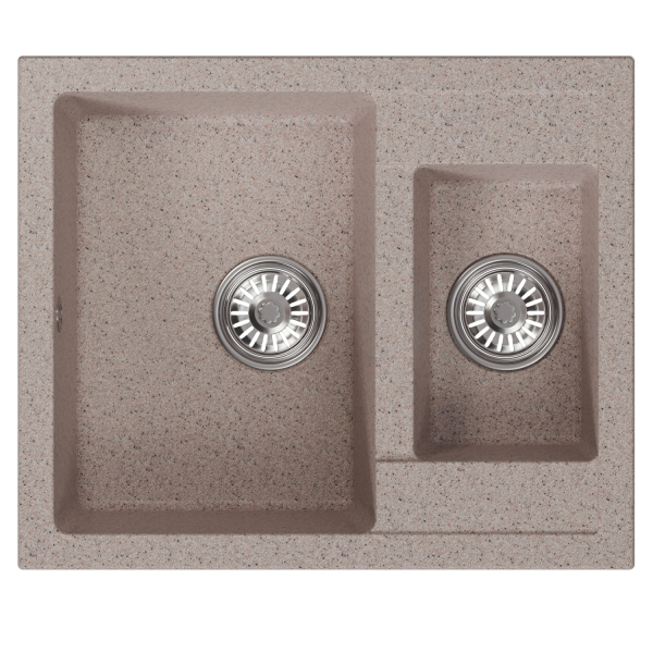 Мойка ML-GM21 двухчашевая, песочная (302), 600*500*190мм