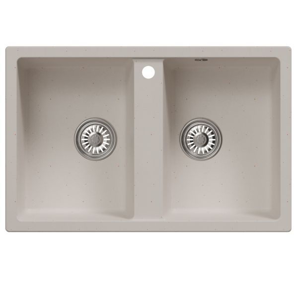 Мойка ML-GM23 двухчашевая, белая (331), 770*500*190мм