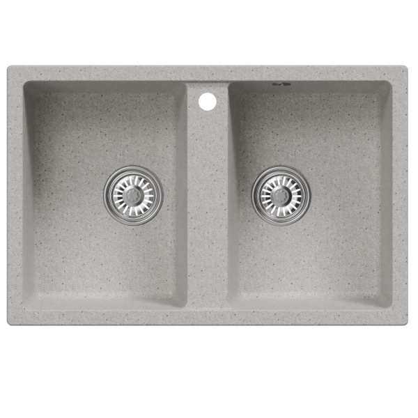 Мойка ML-GM23 двухчашевая, серая (310), 770*500*190мм