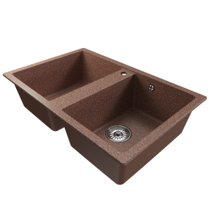 Мойка ML-GM23 двухчашевая, терракотовая (307), 770*500*190мм Ника