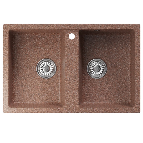 Мойка ML-GM23 двухчашевая, терракотовая (307), 770*500*190мм