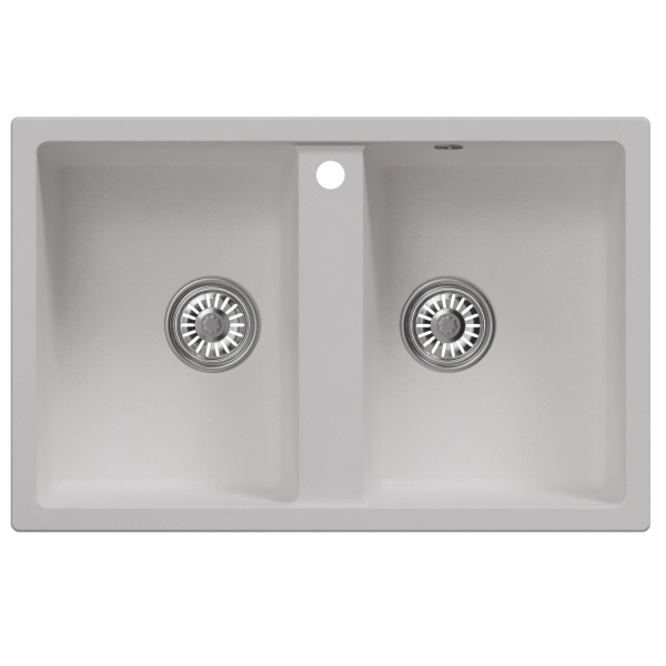 Мойка ML-GM23 двухчашевая, ультра-белая (341), 770*500*190мм