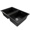 Мойка ML-GM23 двухчашевая, черная (308), 770*500*190мм Ника