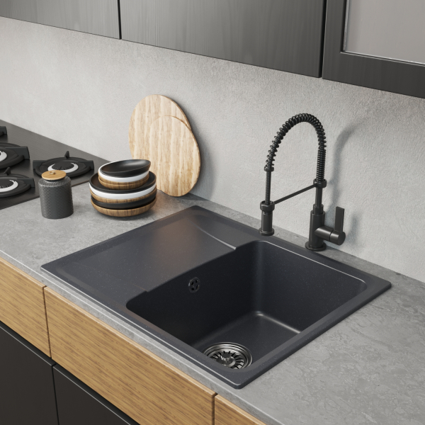 Мойка ML-GM26 с крылом, антрацит (343), 580*470*190мм