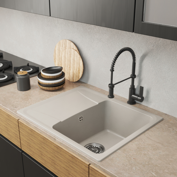 Мойка ML-GM26 с крылом, белая (331), 580*470*190мм