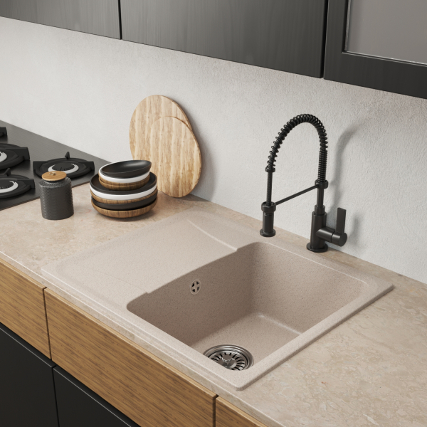 Мойка ML-GM26 с крылом, песочная (302), 580*470*190мм