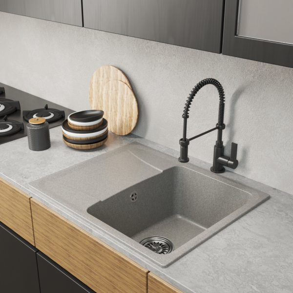 Мойка ML-GM26 с крылом, серая (310), 580*470*190мм