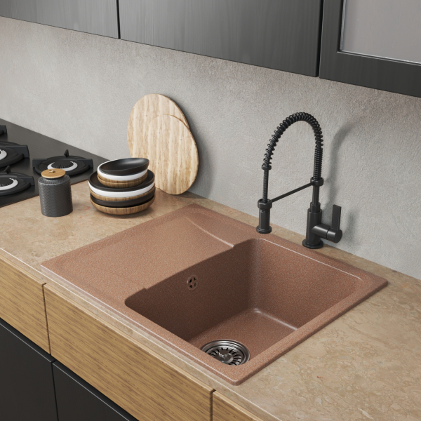 Мойка ML-GM26 с крылом, терракотовая (307), 580*470*190мм