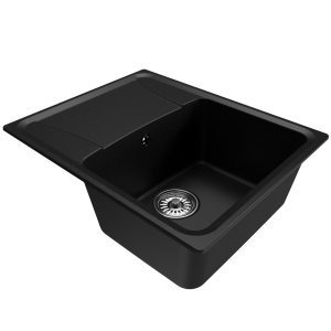 Мойка ML-GM26 с крылом, ультра-черная (344), 580*470*190мм Ника