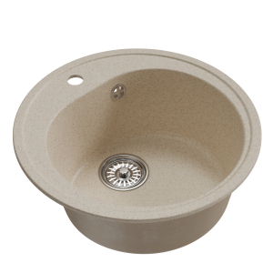 Мойкa ML-GM11 круглая, бежевая (328), 500мм (глуб. чаши 180) Ника