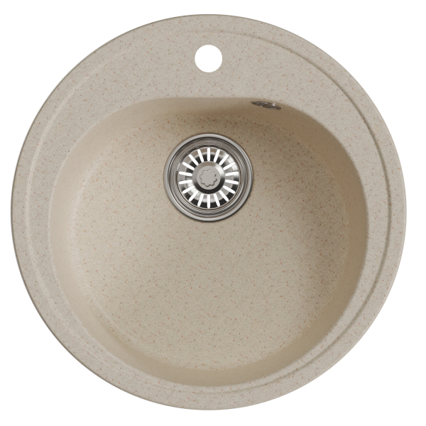 Мойкa ML-GM11 круглая, бежевая (328), 500мм (глуб. чаши 180)
