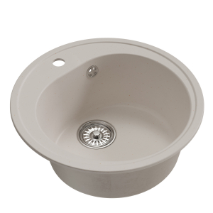 Мойкa ML-GM11 круглая, белый (331), 500мм (глуб. чаши 180) Ника