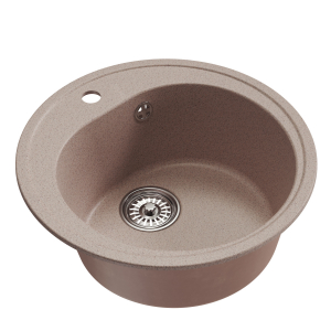Мойкa ML-GM11 круглая, песочная (302), 500мм (глуб. чаши 180) Ника