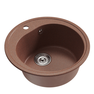Мойкa ML-GM11 круглая, терракотовая (307), 500мм (глуб. чаши 180) Ника