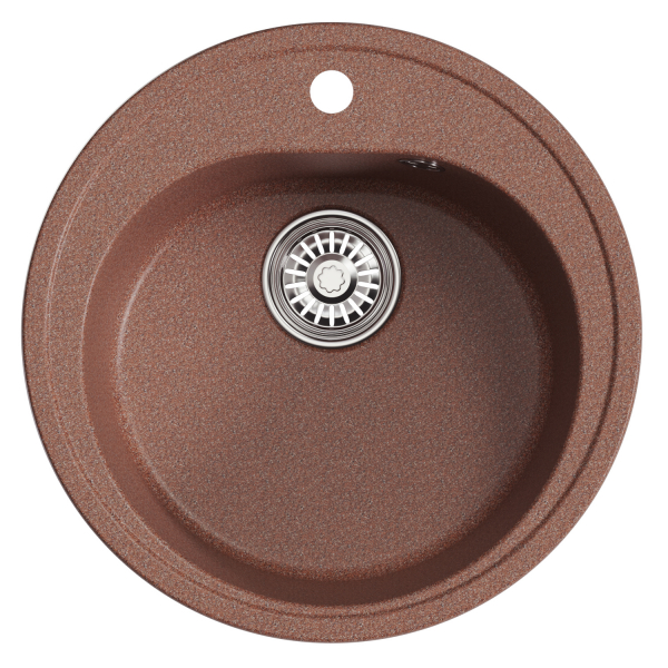 Мойкa ML-GM11 круглая, терракотовая (307), 500мм (глуб. чаши 180)