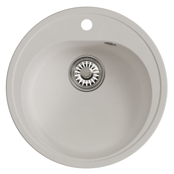 Мойкa ML-GM11 круглая, ультра-белая  (341), 500мм (глуб. чаши 180)